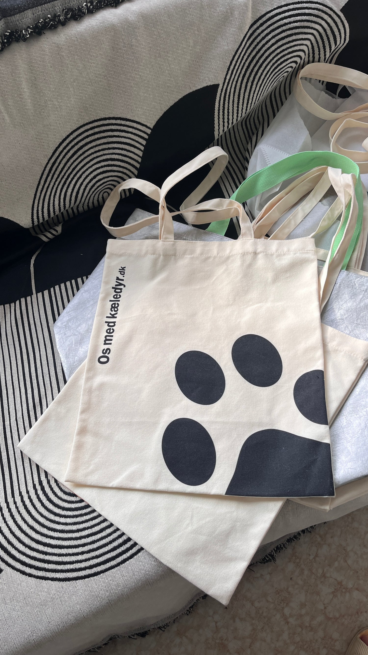 Os med kæledyr - Net - Bomuldsnet med poteaftryk