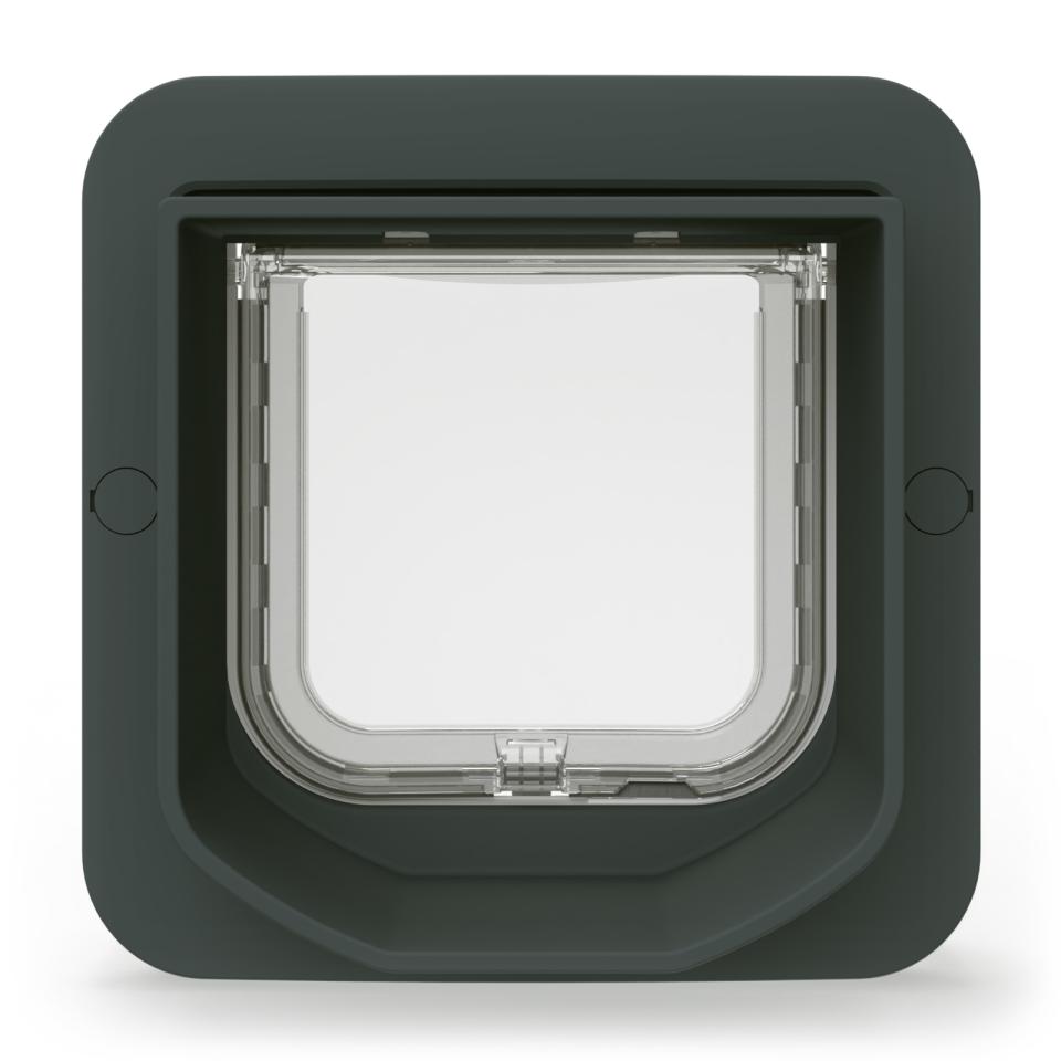 Sureflap kattelem med chip -  i 2 forskellige størrelser med chip i hvid front og grå bagside