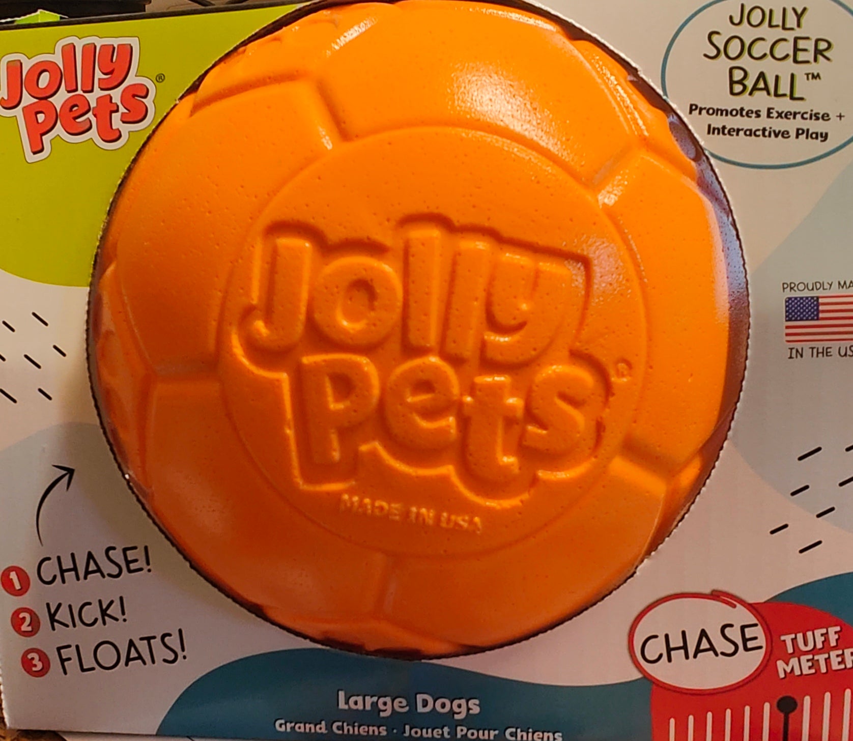 Jolly Pets Fodbold til Hunde Punkterfri Flydende Holdbar Bold til Leg og Apport i Vand