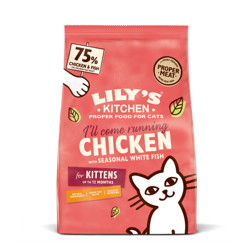 Tørfoder til katte fra Lily's Kitchen Chicken with White Fish Kitten Dry Food