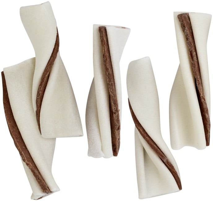 Tyggeben til hunde, 1 stk med oksehud og kylling indvendig