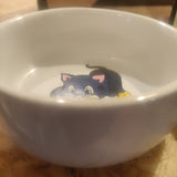 En Trixie skål til kat, keramik med sødt motiv med en gadekat på.