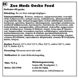 Zoo Med's Gekko foder til krone- & daggekko´er samt frugtspisende krybdyr er en vitaminberiget fuldfoder specielt formuleret til kronegekkoer og daggekkoer. Det giver essentielle næringsstoffer og fremmer optimal sundhed.