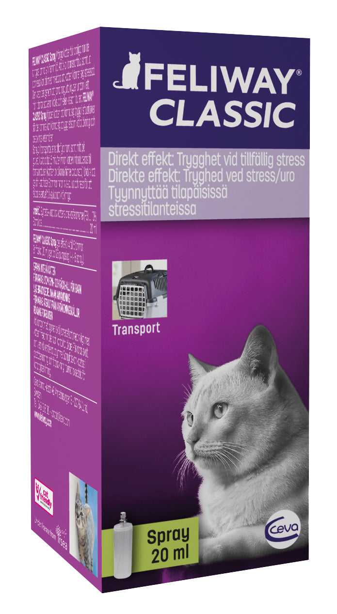 Feliway spray til katte fra Feliway er designet til at hjælpe med at lindre stress-relaterede reaktioner og frygt hos katte.