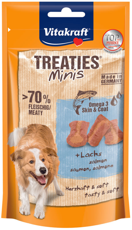Vitakraft Hundegodbidder, små saftige laksebidder til hunde, beriget med omega-3 fra laks.