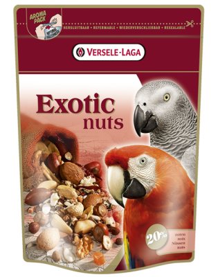 En pose Papegøje Exotic Nødde mix fra Versele-Laga, 750G, komplet papegøjefoder.