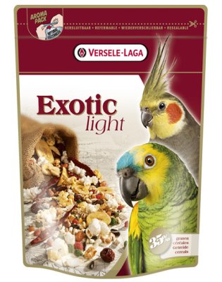 Verrile lag Parakit Exotic Light mix fra Versele-Laga, 750G med puffede korn.