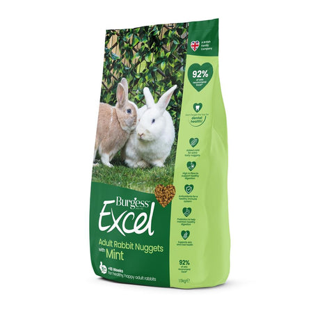 Kaninfoder Burgess Excel, Mint +16 uger Grøn