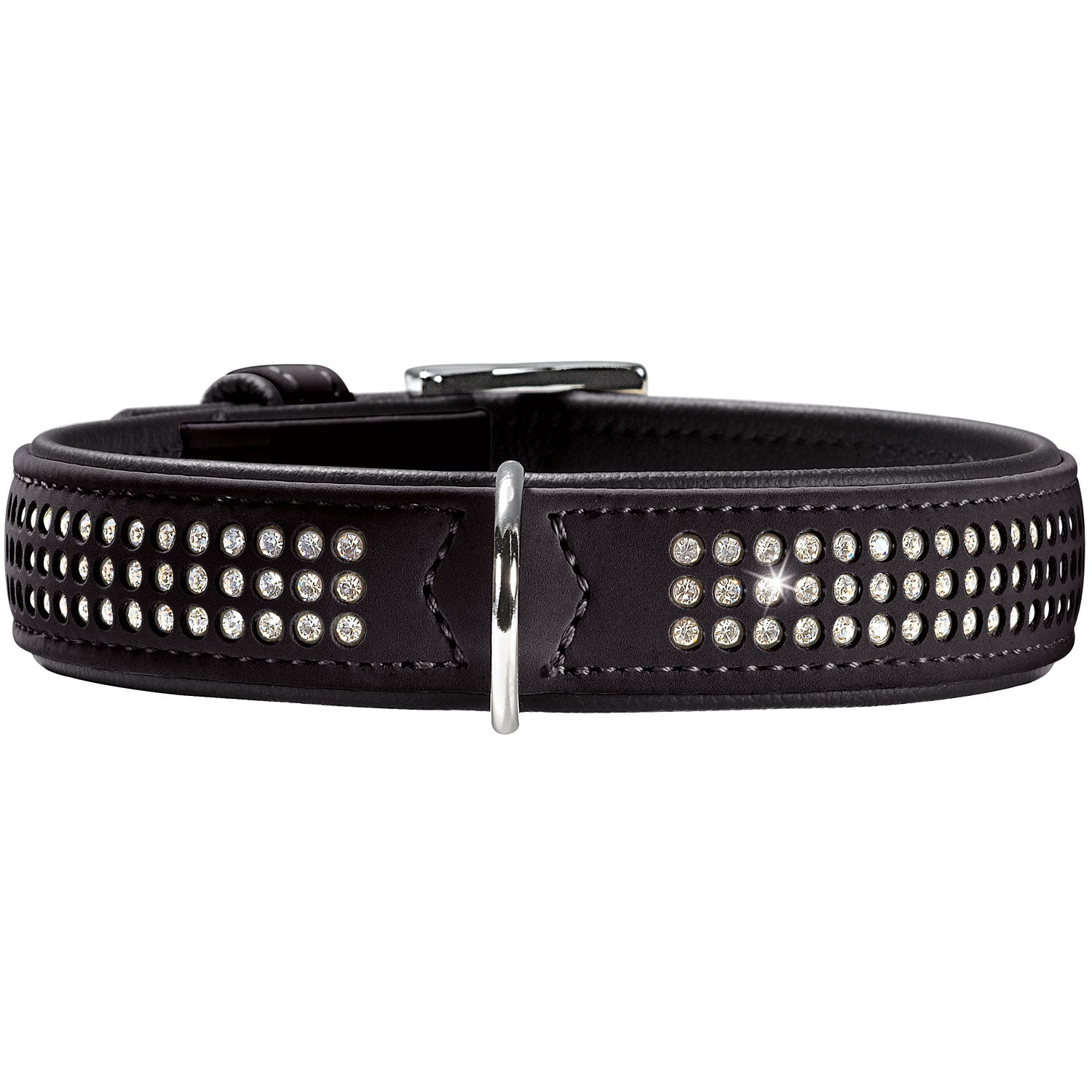 Hundehalsbånd, Hunter, lækkert bling halsbånd, sort