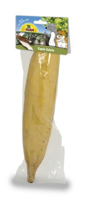 En JR FARM BOMATERIAL KAPOK banan i en pakke på en hvid baggrund. (Mærkenavn: osmedkaeledyr.dk)