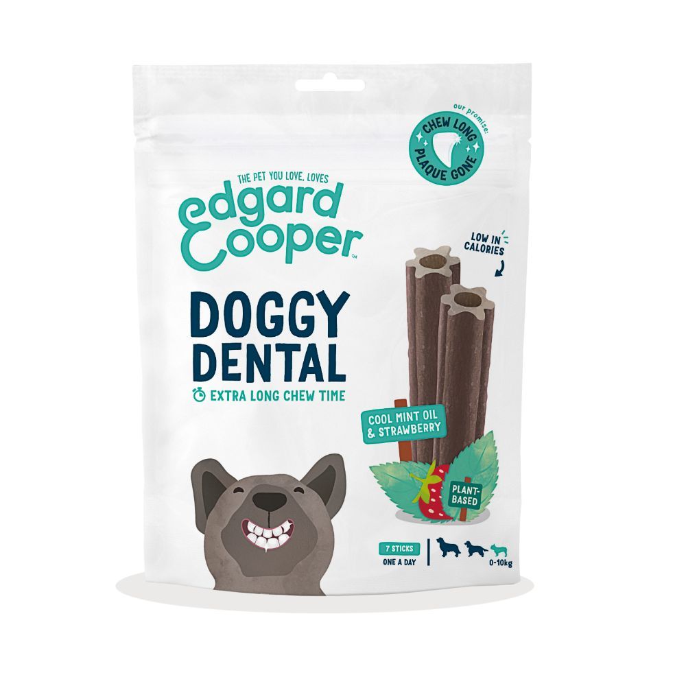 Dentalsticks fra Doggy Dental Jordbær & Mint | Small, også god til hvalpe og allergihunde