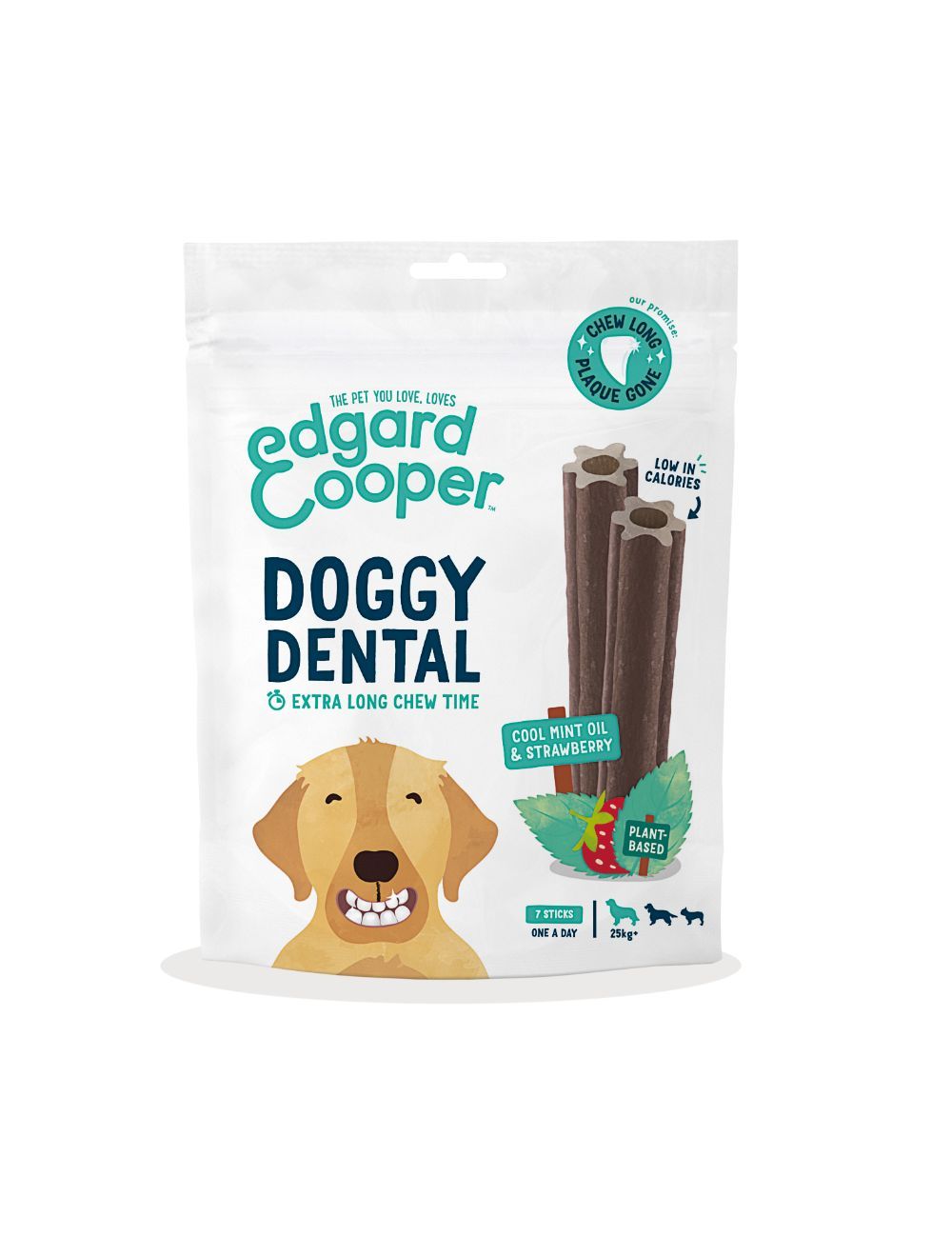 Dentalsticks fra Doggy Dental Jordbær & Mint | Large, også god til hvalpe og allergihunde
