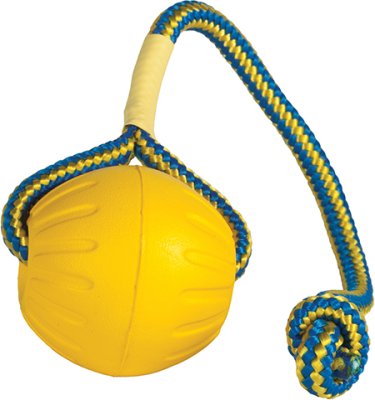 Starmark Hundelegetøj Slidstærkt, Foam Ball med reb