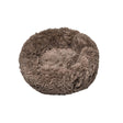 En Hundeseng "Pet-Time" brun/beige plys donut, med et lodnet betræk.