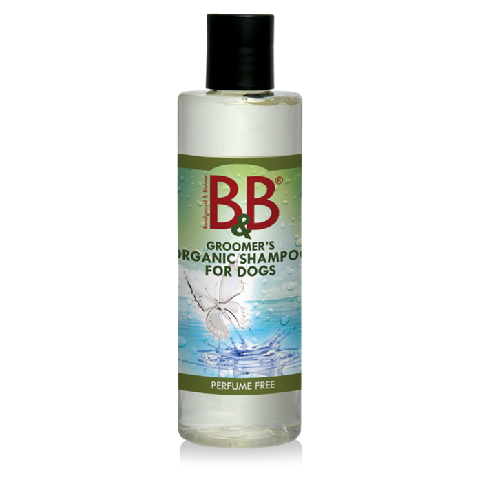 B&B økologisk parfumefri hundeshampoo- Efterlader pelsen blank og lækker.