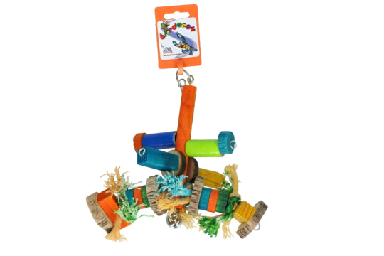 Fugle/parakit legetøj, farverig og sjov 20cm