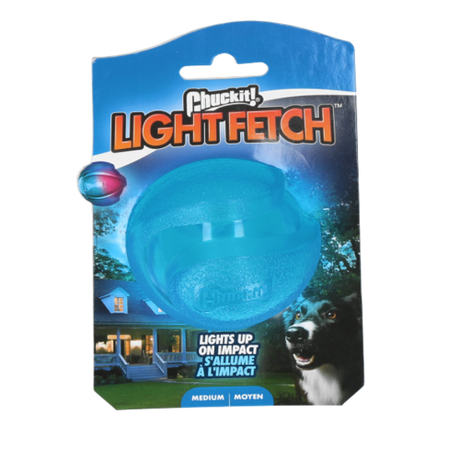 Chuckit Lightfetch hundelegetøj - blå med LED-lys.

Chuckit Bold Med LYS, Medium - ingen garanti på lys