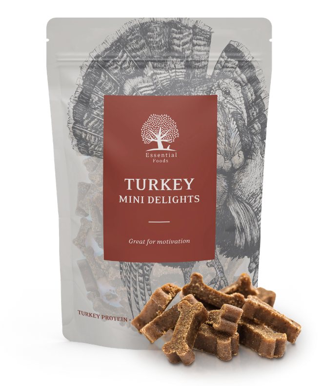 ESSENTIAL Turkey mini delights - små bløde kornfri kalkungodbidder 100g