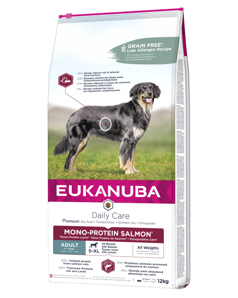 Eukanuba DailyCare Mono Protein tørfoder til voksne hunde – Os kæledyr.dk