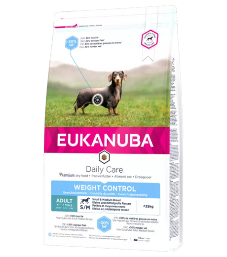Eukanuba DailyCare Adult Weight Control til små og mellem hunde
