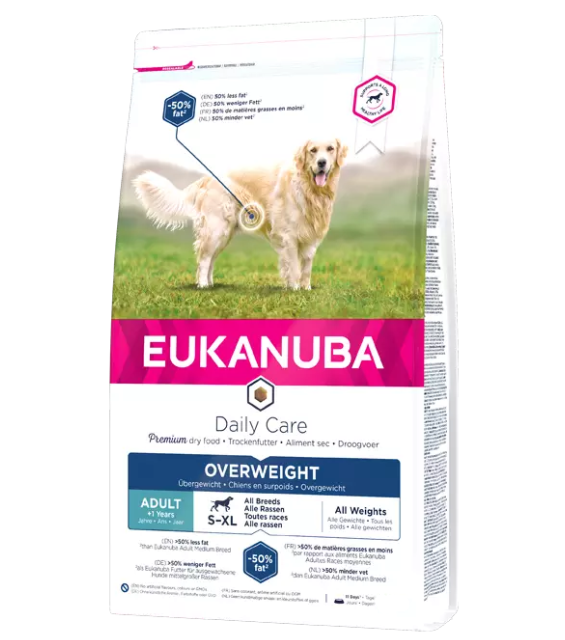 Eukanuba DailyCare Overweight tørfoder til overvægtige og steriliserede hunde