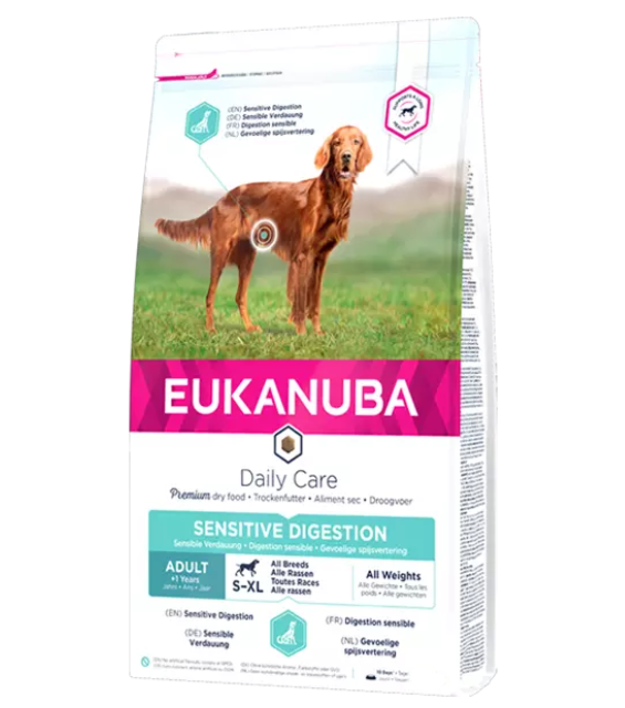 Eukanuba DailyCare Sensitive Digestion on tørfoder til hunde med sart fordøjelse - 12 kg