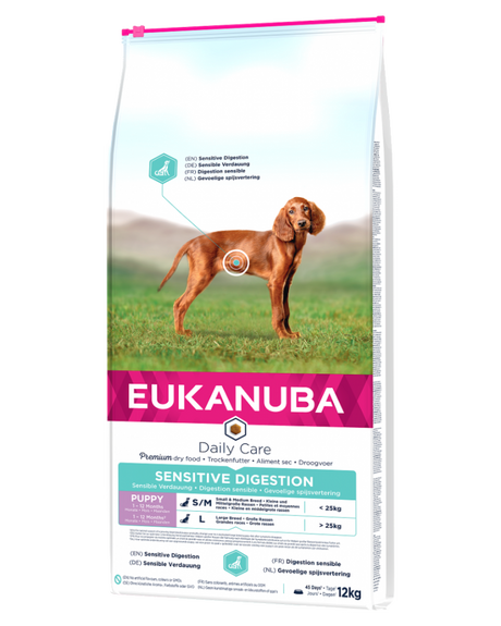 Eukanuba DailyCare Puppy Sensitive Digestion tørfoder til hvalpe med sart mave