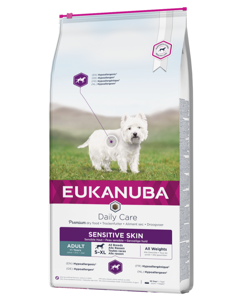 Eukanuba DailyCare Sensitive Skin tørfoder til hunde med sart hud