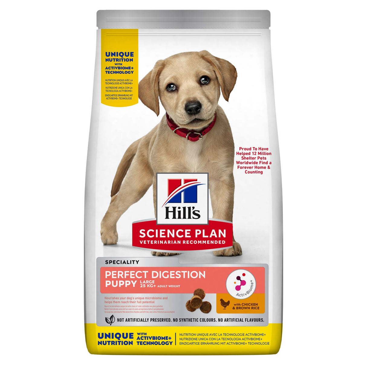 Hills Puppy Perfect Digestion Large med kylling og brune ris til hvalpe 12 kg