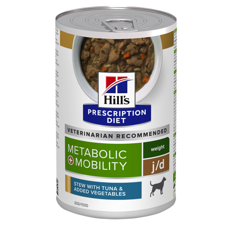 Hill's PRESCRIPTION DIET Metabolic + Mobility Weight Management Stew hundefoder med tun & grøntsager 12x354g dåse