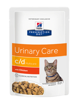 Hill's PRESCRIPTION DIET c/d Multicare Urinary Care vådfoder til katte med kylling 12x85g portionsposer