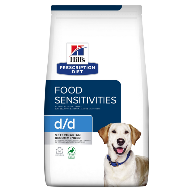 Hill's PRESCRIPTION DIET d/d Food Sensitivities tørfoder til hunde med and & ris 12kg pose