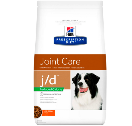Hill's Prescription Diet Canine j/d med reduceret kalorier til hunde med ømme led 12kg.