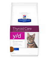 Hills Prescription Diet y/d tørfoder velegnet til katte med forhøjet stofskifte. (hyperthyreoidisme)