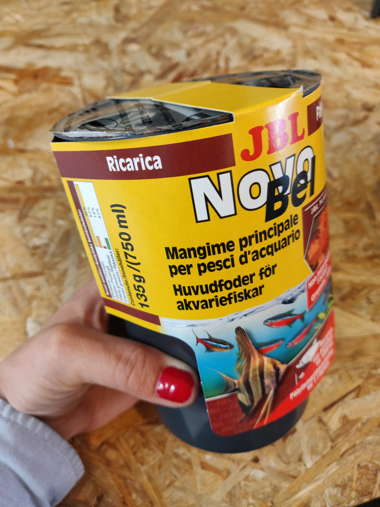 Fiskefoder, flager. JBL NovoBel Refill beholder