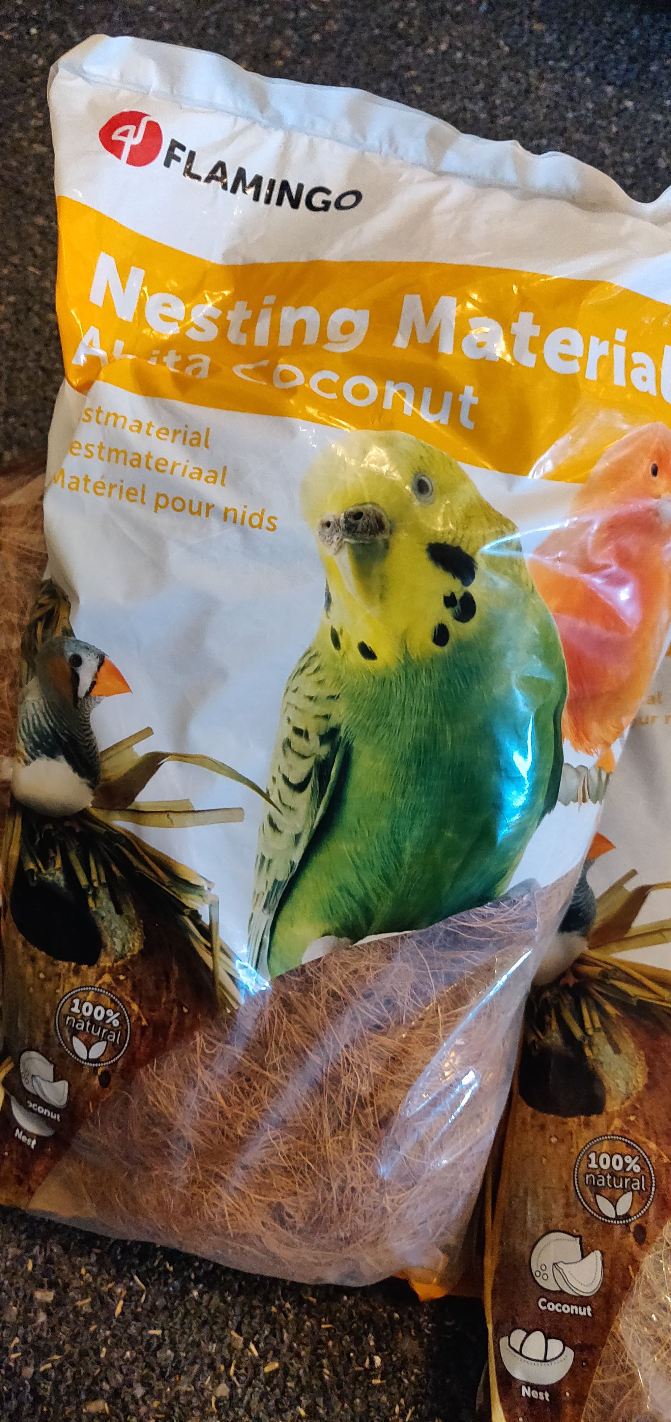 Kokosfibre - 100% naturligt redemateriale til småfugle / 300g