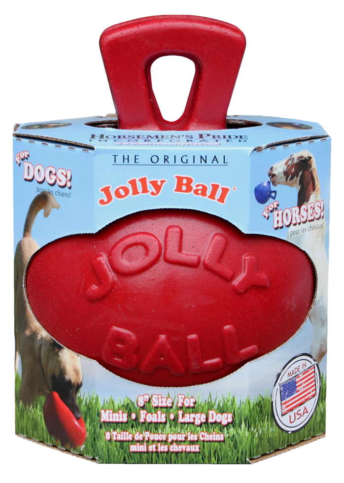 Jolly Ball med håndtag - holdbar fodbold til heste & hunde 20cm