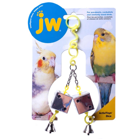 Få din fugl begejstret med JW Fuglespejl, terninger med klokke-legetøj. Dette interaktive og engagerende legetøj vil holde din fjerklædte ven underholdt i timevis. Med sit spejlet terninger-design er JW Activ
