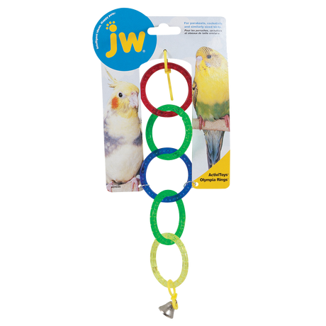 Fugle aktivitet, sjove olympiaderinge er et JW-ringlegetøj designet specielt til papegøjer. Dette Parakit-legetøj fungerer som en sjov og stimulerende aktivitet for din fjerklædte ven og giver dem.
