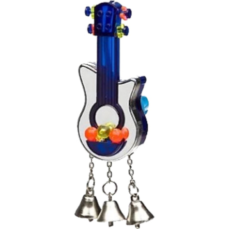 Blue Fugle aktivitet, sjov & udfordrende Guitar fuglelegetøj med klokker og JW Bird Guitar.