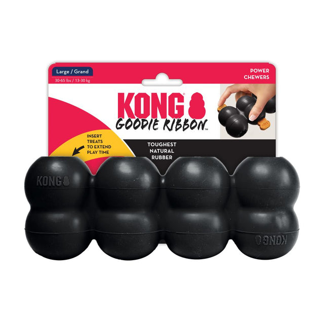 Kong Extreme Goodie Ribbon - pakke med 4 stk med Hundelegetøj, stærkt, Original Kong.