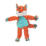Kong Floppy Knots solide reb hundebamser hundelegetøj med et holdbart og langtidsholdbart orange og blåstribet mønster.