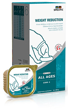Specific vådfoder CRW-1 - Weight Reduction fra Specific er et vægtreducerende hundefoder på dåse til alle aldre, især gavnligt for hunde med diabetes.