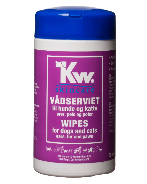 Vådservietter fra KW til hunde med antibakterielle