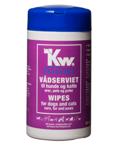 Vådservietter fra KW til hunde med antibakterielle