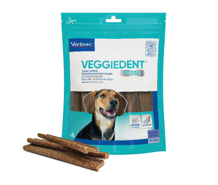 Virbac veggiedent medium pk med 15 stk - Velegnet til hunde mellem 10-30 kg.
