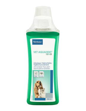 Virbac Vet Aquadent 250 eller 500 ml Anti-plak opløsning til drikkevandet