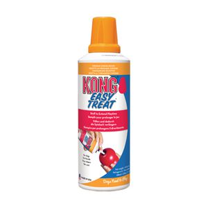 A bottle of Kong Easy Treat - Skum som fornyer interessen til Kong legetøjet på en hvid baggrund.