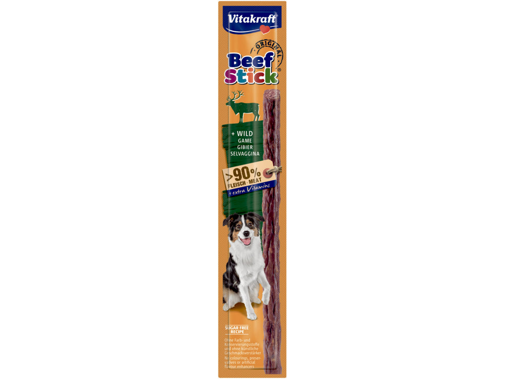 En pakke Vitakraft Beef-Stick® SALAMI, lækre pølser til hunde for Vitakraft.