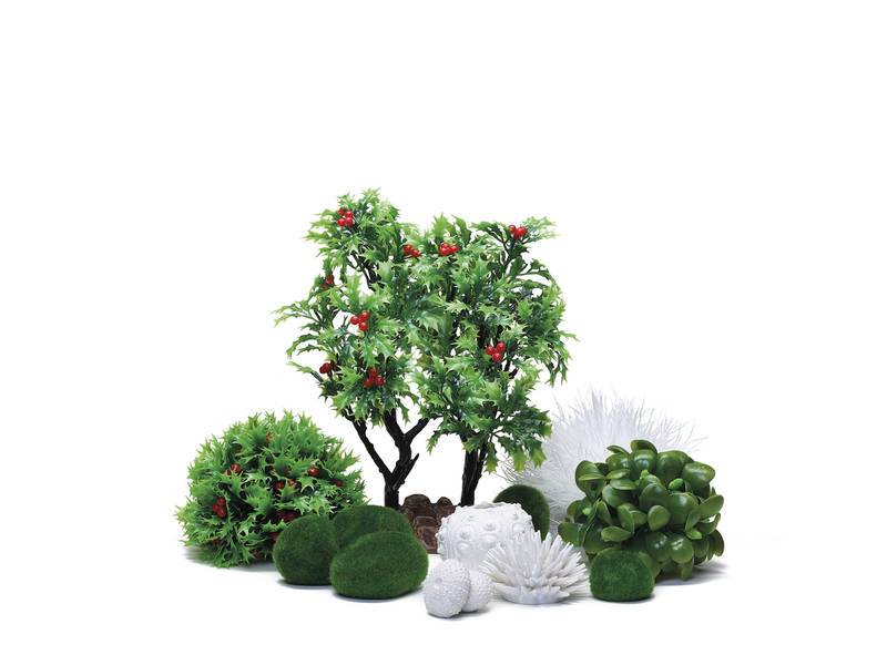 Et sæt biOrb designer planter på en hvid baggrund.